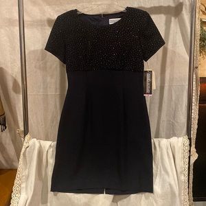 Navy blue dress with rhinestones